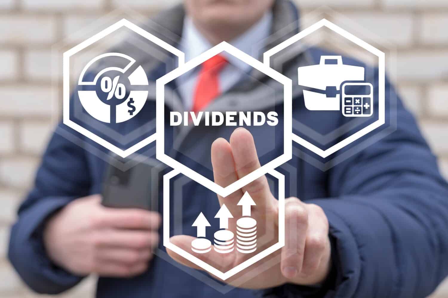 Concept of dividends. Dividend growth or increase dividend. A dividend is a payment made by a corporation to its shareholders as a distribution of profits. Saving money. Dividend tax.